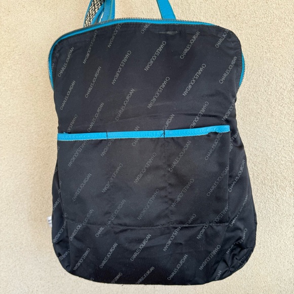 Charles Jourdan Leather Convertible Bag w/trendy guitar style strap in Aqua Blue - Picture 12 of 14